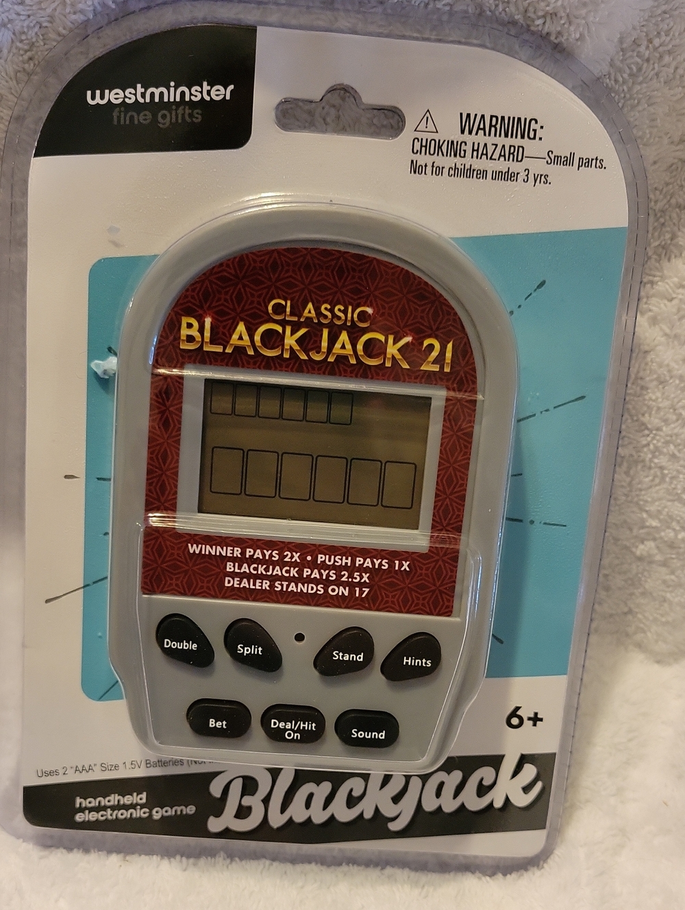 Westminster Classic Blackjack 21 Handheld Electronic Game - Red/Gray